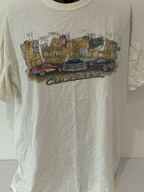 Route 66 Classic Cars Americana Graphic Tee XXL Lifestyle Classics Vintage Style